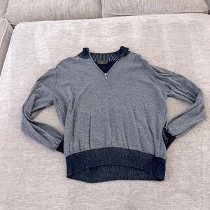 Doriani cashmere blue quarter zip sweater 100% cotton Size 52 (Large) Italy